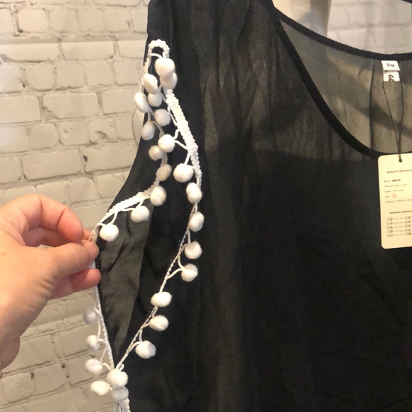 Women’s Sheer Black cover up Small Medium - Picture 4 of 5